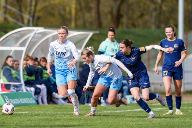 15 03 2026, Football, 2 Womens Bundesliga, 2025 2026, Matchday 19, SG 99 Andernach VfL Bochum Lara Kirkby 14 Bochum and Andernach Stadion Rheinland Pfalz Germany