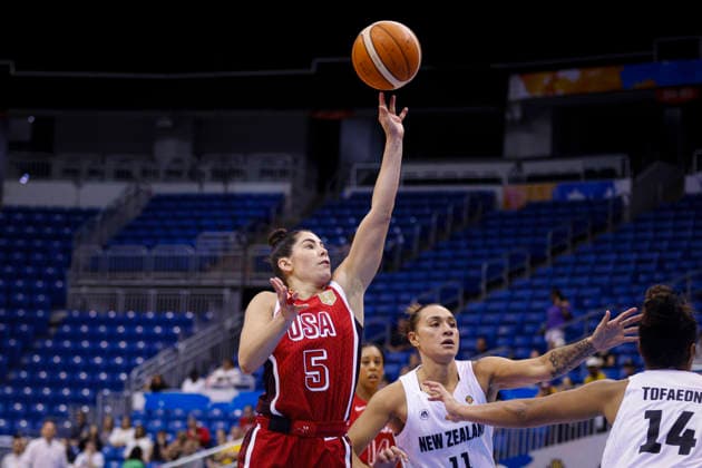 2026 World Cup Qualifying Tournament - New Zealand V USA Kelsey Plum 5 of the United States plays during the game at the 2026 FIBA World Cup Qualifying Tournament between New Zealand and the United States in San Juan, Puerto Rico, on March 15, 2026, at Coliseo Jose Miguel Agrelot. San Juan Puerto Rico  Copyright: xEdgardoxMedinax originalFilename:medinamillan-notitle260315_npG1i.jpg