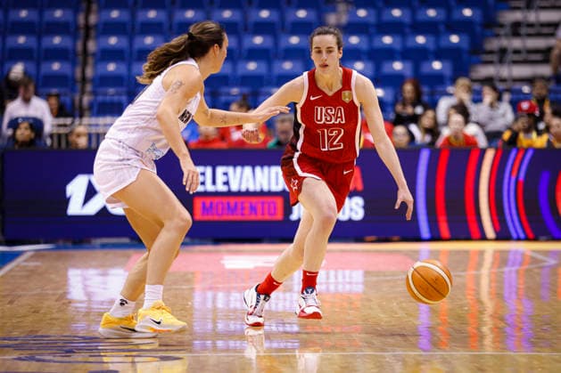 2026 World Cup Qualifying Tournament - New Zealand V USA Caitlin Clark 12 of the United States plays during the game at the 2026 FIBA World Cup Qualifying Tournament between New Zealand and the United States in San Juan, Puerto Rico, on March 15, 2026, at Coliseo Jose Miguel Agrelot. San Juan Puerto Rico  Copyright: xEdgardoxMedinax originalFilename:medinamillan-notitle260315_npHeC.jpg