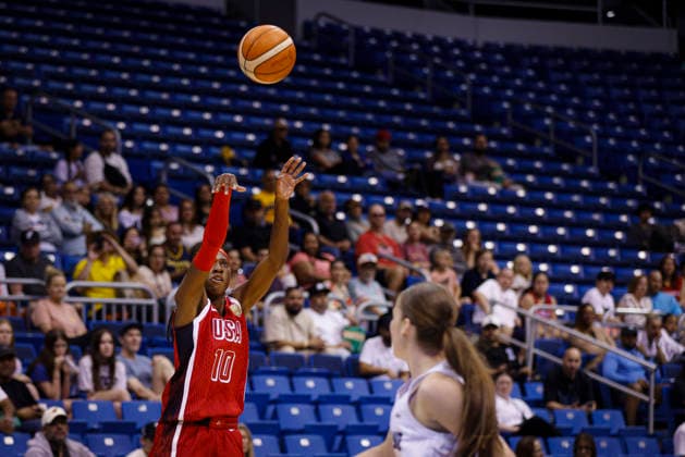 2026 World Cup Qualifying Tournament - New Zealand V USA Rhyne Howard 10 of the United States plays during the game at the 2026 FIBA World Cup Qualifying Tournament between New Zealand and the United States in San Juan, Puerto Rico, on March 15, 2026, at Coliseo Jose Miguel Agrelot. San Juan Puerto Rico  Copyright: xEdgardoxMedinax originalFilename:medinamillan-notitle260315_np0xh.jpg