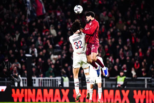 FOOTBALL : Stade Rennais vs Lille OSC - Ligue 1 - JournÃ e 26 - 15 03 2026 Mahdi Camara (Stade Rennais) Ayyoub Bouaddi (Lille OSC) RennesFrance  Copyright: xBaptistexAutissierx