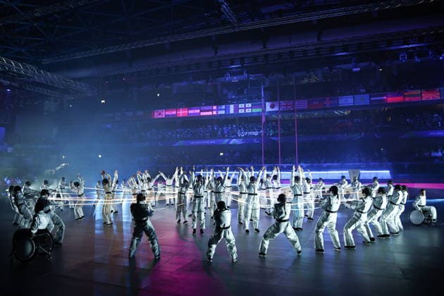 ITALY, CORTINA D AMPEZZO - MARCH 15, 2026: The closing ceremony of the 2026 Winter Paralympic Games at the Stadio Olimpico del Ghiaccio in Cortina d Ampezzo, Province of Belluno. Mikhail Tereshchenko TASS  90091636