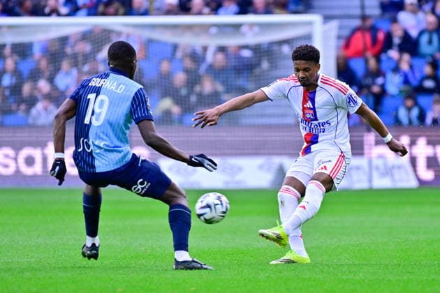 FOOTBALL : Le Havre vs Lyon - Ligue 1 - 15 03 2026 Vinicius Abner of Lyon and Lucas Gourna Douath of Le Havre during the Ligue 1 match between Havre AC and Olympique Lyonnais at Stade Oceane on March 15, 2026 in Le Havre, France. ( Photo by Federico Pestellini PsnewZ ) - Le HavreFrance  Copyright: xFedericoxPestellinix