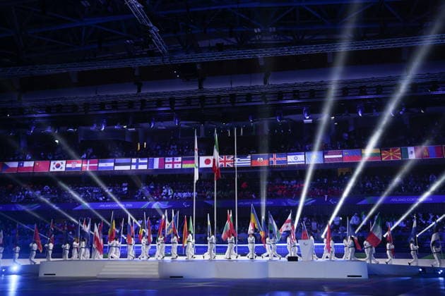 ITALY, CORTINA D AMPEZZO - MARCH 15, 2026: The closing ceremony of the 2026 Winter Paralympic Games at the Stadio Olimpico del Ghiaccio in Cortina d Ampezzo, Province of Belluno 2026 Winter Paralympics: Closing Ceremony  - ZUMAt113 20260315_zaa_t113_315 Copyright: xMikhailxTereshchenkox