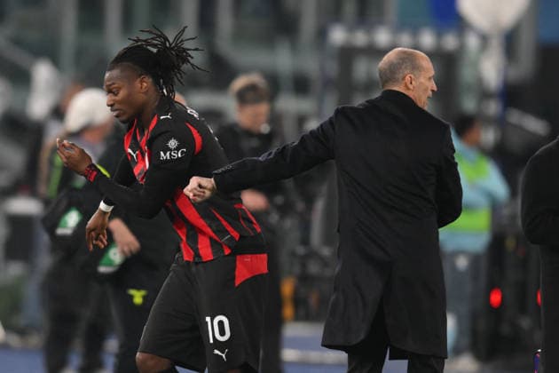 Rafael Leao of AC Milan gets angry with Massimiliano Allegri allenatore del Milan after being substituted during the match of 29th day of the Serie A Championship between S.S.Lazio and A.C.Milan at the Olimpico Stadium on Mar 15, 2026 in Rome, Italy. during SS Lazio vs AC Milan, Italian soccer Serie A match in Rome, Italy, March 15 2026  Copyright: xRobertoxRamaccia IPAxSportx xipa-agency.netx xx IPA_72944426 IPA_Agency_IPA72944426