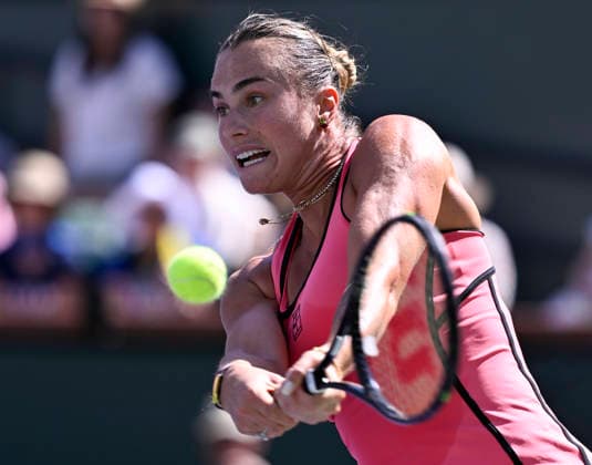 March 15, 2026 Aryna Sabalenka returns a shot against Elena Rybakina of Kazakhstan during their Women s Singles Finals match at the BNP Paribas Open held at the Indian Wells Tennis Garden in Indian Wells, California. Mandatory Photo Credit : CSM Tennis 2026: BNP Paribas Open MAR 15  - ZUMAc04_ 20260315_zma_c04_002 Copyright: xCharlesxBausx