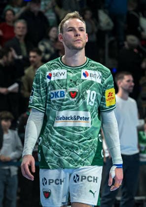 15 03 2026, xlakx, Handball Daikin HBL, Fuechse Berlin HC Erlangen v l Mathias Gidsel Fuechse Berlin Portrait, Portraet, Einzelbild Berlin Daniel Lakomski