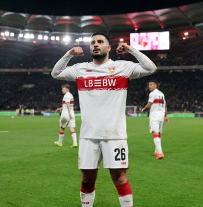 15.03.26 VfB Stuttgart - RB Leipzig Deutschland, Stuttgart, 15.03.2026, Fussball, Bundesliga, Saison 2025 2026, VfB Stuttgart - RB Leipzig: Deniz Undav (VfB Stuttgart); Jubel Tor 1:0 Undav. *** 15 03 26 VfB Stuttgart RB Leipzig Germany, Stuttgart, 15 03 2026, Football, Bundesliga, Season 2025 2026, VfB Stuttgart RB Leipzig Deniz Undav VfB Stuttgart Jubel Tor 1 0 Undav