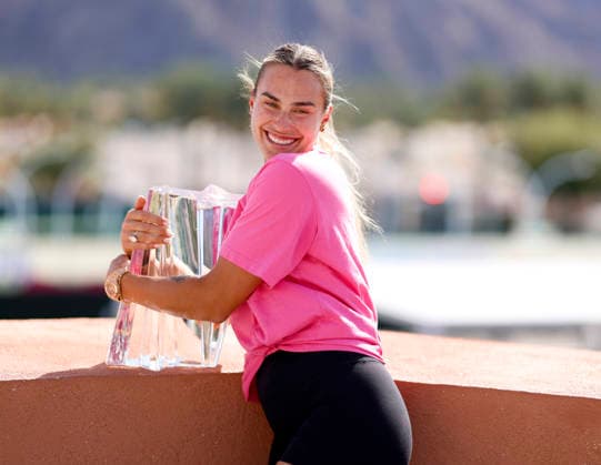 Tennis 2026: BNP Paribas Open MAR 15 March 15, 2026 Aryna Sabalenka poses with the championship trophy after defeating Elena Rybakina of Kazakhstan during their Women s Singles Finals match at the BNP Paribas Open held at the Indian Wells Tennis Garden in Indian Wells, California. Mandatory Photo Credit : Charles Baus CSM (Credit Image: Â Charles Baus Cal Media) Indian Wells Ca United States of America EDITORIAL USE ONLY Copyright: xx ZUMA-20260315_zma_c04_083.jpg CharlesxBausx csmphotothree481205
