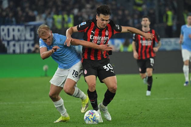 CALCIO - Serie A - SS Lazio vs AC Milan Gustav Isaksen of SS Lazio,Ardon Jashari of AC Milan during the serie A Enilive match between SS Lazio v AC Milan at olimpico stadium in Rome, March 14th, 2026 Mattia Vian Rome Italy  Copyright: xIPAxSport ABACAx