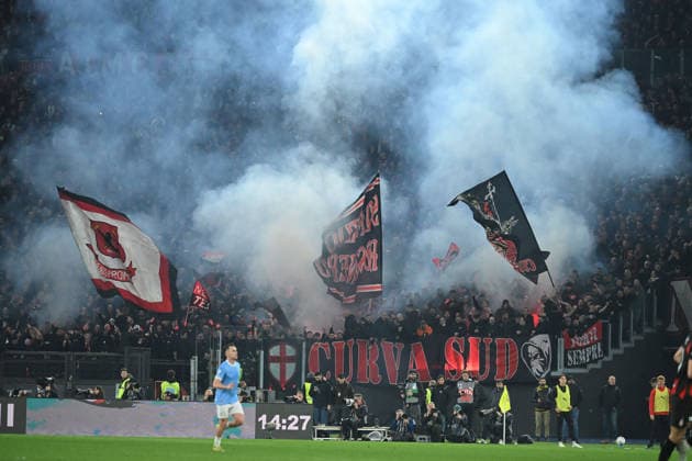 CALCIO - Serie A - SS Lazio vs AC Milan Milan fans during the serie A Enilive match between SS Lazio v AC Milan at olimpico stadium in Rome, March 14th, 2026 Mattia Vian Rome Italy  Copyright: xIPAxSport ABACAx