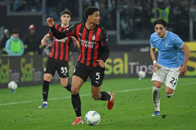 CALCIO - Serie A - SS Lazio vs AC Milan Koni De Winter of AC Milan,Matteo Cancellieri of SS Lazio during the serie A Enilive match between SS Lazio v AC Milan at olimpico stadium in Rome, March 14th, 2026 Mattia Vian Rome Italy  Copyright: xIPAxSport ABACAx