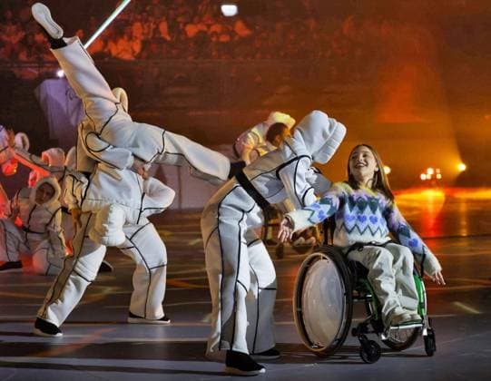 Milan Cortina Paralympics: Closing ceremony Performers take part in the closing ceremony of the Milan Cortina Paralympics at Cortina Curling Olympic Stadium on March 15, 2026, in Cortina d Ampezzo, Italy.  A14AA0005388767P