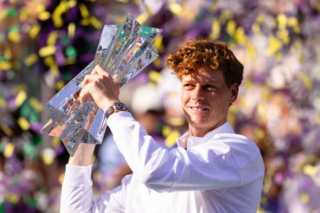 2026 BNP Paribas Open - Men s Champion, Jannik Sinner Of Italy Jannik Sinner of Italy poses with the championship trophy after defeating Daniil Medvedev in their men s championship match on day 12 of the BNP Paribas Open at the Indian Wells Tennis Garden in Indian Wells, California, on March 15, 2026. Indian Wells CA United States  Copyright: xMauricioxPaizx originalFilename:paiz-bnpparib260315_nphAu.jpg