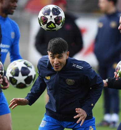 16 03 2026, xophax, Football , UEFA Champions League , 2025 2026 , Bayer Leverkusen training ahead of second leg against Arsenal London Exequiel Palacios Bayer Leverkusen Leverkusen
