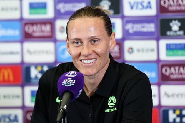 PERTH, AUSTRALIA - MARCH 16: Emily Van-Egmond, player of Team Australia, attends a press conference, PK, Pressekonferenz before the AFC Women s Asian Cup Australia 2026 Semifinal game between China and Australia on March 16, 2026 in Perth, Australia.  Copyright: xWuxZhizhaox 111628558842