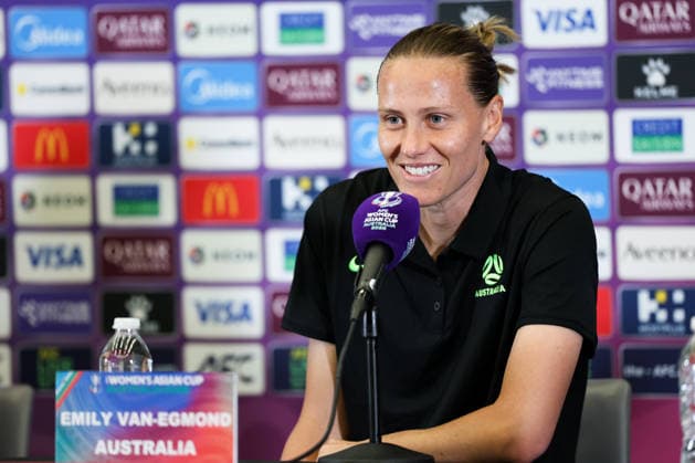 PERTH, AUSTRALIA - MARCH 16: Emily Van-Egmond, player of Team Australia, attends a press conference, PK, Pressekonferenz before the AFC Women s Asian Cup Australia 2026 Semifinal game between China and Australia on March 16, 2026 in Perth, Australia.  Copyright: xWuxZhizhaox 111628558843