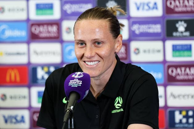 PERTH, AUSTRALIA - MARCH 16: Emily Van-Egmond, player of Team Australia, attends a press conference, PK, Pressekonferenz before the AFC Women s Asian Cup Australia 2026 Semifinal game between China and Australia on March 16, 2026 in Perth, Australia.  Copyright: xWuxZhizhaox 111628558844