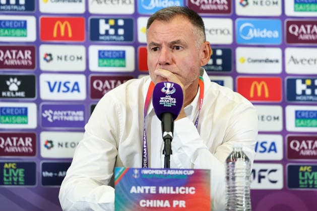 PERTH, AUSTRALIA - MARCH 16: Ante Milicic, head coach of Team China, attends a press conference, PK, Pressekonferenz before the AFC Women s Asian Cup Australia 2026 Semifinal game between China and Australia on March 16, 2026 in Perth, Australia.  Copyright: xWuxZhizhaox 111628543679