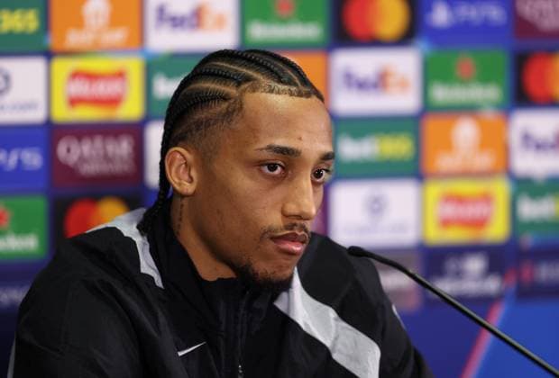 LONDON, ENGLAND, MARCH 16: Joao Pedro of Chelsea talks to the press during the Chelsea FC press conference, PK, Pressekonferenz on MD-1 ahead of the match between Chelsea FC and Paris Saint-Germain FC in the UEFA Champions League, Round of 16, 2nd Leg match at Stamford Bridge Stadium in London, England, on March 16. (Photo by Daniel Weir)  Copyright: xDanielxWeir SportsxPressxPhotox Sportspressphoto_SPR111810