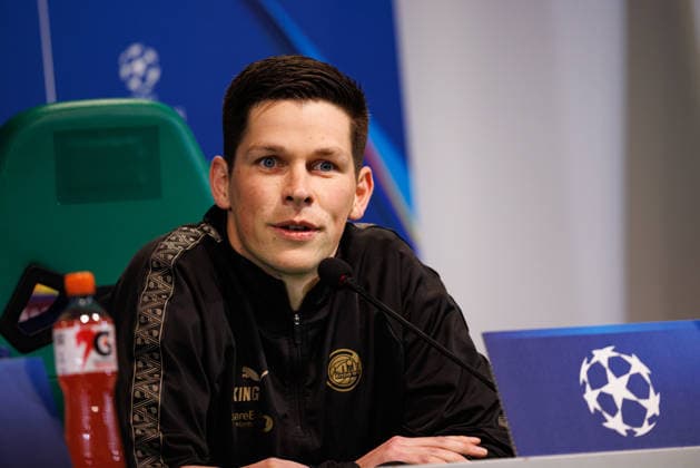 Sondre Brunstad Fet seen during the Bodo Glimt Training Session and press conference, PK, Pressekonferenz before UCL game against Sporting CP at Estadio Jose Alvalade (Maciej Rogowski Ball Raw Images) Lisbon Estadio Jose Alvalade Portugal Copyright: xMaciejxRogowskix maciejrogowski_16032026-05