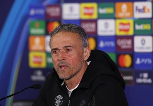 LONDON, ENGLAND, MARCH 16: Luis Enrique Manager of Paris Saint-Germain during the Paris Saint-Germain FC press conference, PK, Pressekonferenz on MD-1 ahead of the match between Chelsea FC and Paris Saint-Germain FC in the UEFA Champions League, Round of 16, 2nd Leg match at Stamford Bridge Stadium in London, England, on March 16. (Photo by Daniel Weir)  Copyright: xDanielxWeir SportsxPressxPhotox Sportspressphoto_SPR112037