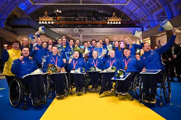 STOCKHOLM, SWEDEN 20260316 The Swedish team is welcomed at Stockholm Central Station upon their return from the Paralympics. STOCKHOLM SWEDEN x10430x *** STOCKHOLM, SWEDEN 20260316 The Swedish team is welcomed at Stockholm Central Station upon their return from the Paralympics STOCKHOLM SWEDEN x10430x  Copyright: xChristinexOlsson TTx HOMECOMING PARALYMPICS