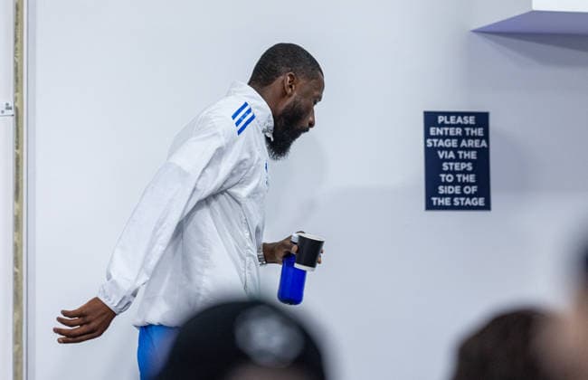 Football - UEFA Champions League - Round of 16 - 2nd Leg - Manchester City FC v Real Madrid CF - MD-1 MANCHESTER, ENGLAND - Monday, March 16, 2026: Real Madrid s Antonio Rüdiger departs a press conference, PK, Pressekonferenz at the City of Manchester Stadium ahead of the UEFA Champions League Round of 16 2nd Leg match between Manchester City FC and Real Madrid CF. (Photo by David Rawcliffe Propaganda) MANCHESTER City of Manchester Stadium GREATER MANCHESTER ENGLAND  Copyright: xDavidxRawcliffex P2026-03-16-Man_City_Madrid_MD-1-22