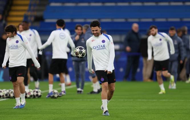 Football, CL, Paris St Germain, Training