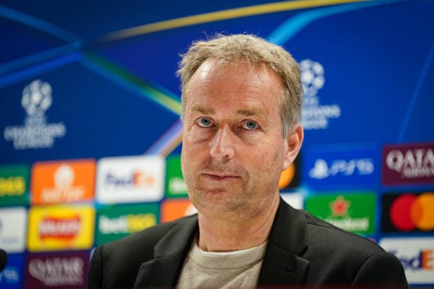 England Press Conference with Kasper Hjulmand Coach, Bayer 04 Leverkusen and Exequiel Palacios Bayer 04 Leverkusen, 25 ahead of the UEFA Champions League 2025 2026, Round of 16 second leg FC Arsenal London vs Bayer 04 Leverkusen Emirates Stadium London Copyright: xJOERANxSTEINSIEKx