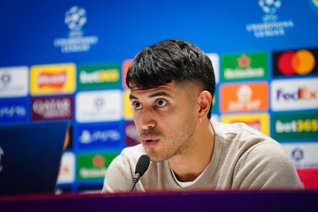 England Press Conference with Kasper Hjulmand Coach, Bayer 04 Leverkusen and Exequiel Palacios Bayer 04 Leverkusen, 25 ahead of the UEFA Champions League 2025 2026, Round of 16 second leg FC Arsenal London vs Bayer 04 Leverkusen Emirates Stadium London Copyright: xJOERANxSTEINSIEKx