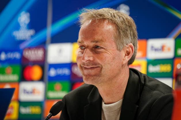 England Press Conference with Kasper Hjulmand Coach, Bayer 04 Leverkusen and Exequiel Palacios Bayer 04 Leverkusen, 25 ahead of the UEFA Champions League 2025 2026, Round of 16 second leg FC Arsenal London vs Bayer 04 Leverkusen Emirates Stadium London Copyright: xJOERANxSTEINSIEKx