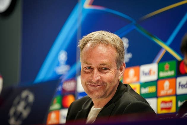 England Press Conference with Kasper Hjulmand Coach, Bayer 04 Leverkusen and Exequiel Palacios Bayer 04 Leverkusen, 25 ahead of the UEFA Champions League 2025 2026, Round of 16 second leg FC Arsenal London vs Bayer 04 Leverkusen Emirates Stadium London Copyright: xJOERANxSTEINSIEKx