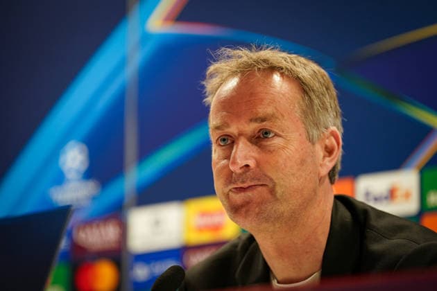England Press Conference with Kasper Hjulmand Coach, Bayer 04 Leverkusen and Exequiel Palacios Bayer 04 Leverkusen, 25 ahead of the UEFA Champions League 2025 2026, Round of 16 second leg FC Arsenal London vs Bayer 04 Leverkusen Emirates Stadium London Copyright: xJOERANxSTEINSIEKx