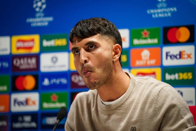 England Press Conference with Kasper Hjulmand Coach, Bayer 04 Leverkusen and Exequiel Palacios Bayer 04 Leverkusen, 25 ahead of the UEFA Champions League 2025 2026, Round of 16 second leg FC Arsenal London vs Bayer 04 Leverkusen Emirates Stadium London Copyright: xJOERANxSTEINSIEKx