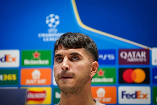 England Press Conference with Kasper Hjulmand Coach, Bayer 04 Leverkusen and Exequiel Palacios Bayer 04 Leverkusen, 25 ahead of the UEFA Champions League 2025 2026, Round of 16 second leg FC Arsenal London vs Bayer 04 Leverkusen Emirates Stadium London Copyright: xJOERANxSTEINSIEKx