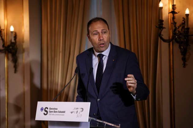 March 16, 2026, Barcelona, Barcelona, Spain: Berni Alvarez, Minister for of the Government of Catalonia, during the presentation of the ATP, Tennis Herren 500 Barcelona Open Banc Sabadell - 73nd Conde de Godo Trophy at Palauet Albeniz on March 16, 2026 in Barcelona, Spain. Barcelona Spain - ZUMAa181 20260316_zaa_a181_007 Copyright: xJavierxBorregox