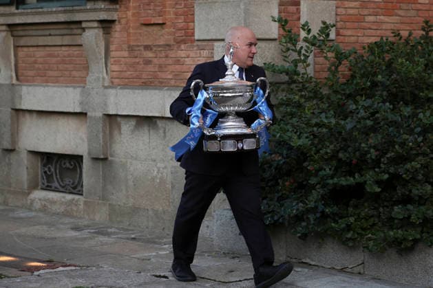 March 16, 2026, Barcelona, Barcelona, Spain: View of the trophy, during the presentation of the ATP, Tennis Herren 500 Barcelona Open Banc Sabadell - 73nd Conde de Godo Trophy at Palauet Albeniz on March 16, 2026 in Barcelona, Spain. Presentation Of The ATP 500 Barcelona Open Banc Sabadell - 73nd Conde De Godo Trophy  - ZUMAa181 20260316_zaa_a181_013 Copyright: xJavierxBorregox