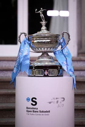 March 16, 2026, Barcelona, Barcelona, Spain: View of the trophy, during the presentation of the ATP, Tennis Herren 500 Barcelona Open Banc Sabadell - 73nd Conde de Godo Trophy at Palauet Albeniz on March 16, 2026 in Barcelona, Spain. Presentation Of The ATP 500 Barcelona Open Banc Sabadell - 73nd Conde De Godo Trophy  - ZUMAa181 20260316_zaa_a181_019 Copyright: xJavierxBorregox