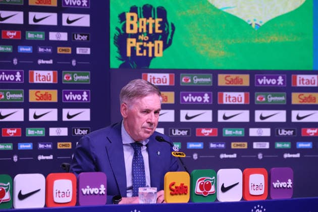Brazilian national team, Nationalteam squad announcement for friendlies against France and Croatia. Carlo Ancelotti, Coach of the Men s National Football Team, during the announcement of the squad for the friendlies against France and Croatia, at the headquarters of the Brazilian Football Confederation - CBF, in Barra da Tijuca, west side of the city, this Monday, the 16th. RIO DE JANEIRO Barra da Tijuca RIO DE JANEIRO BRAZIL Copyright: xCHARLESxSHOLLx