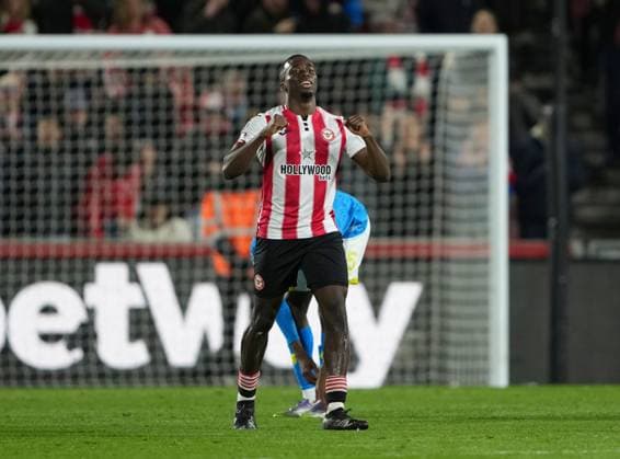 Michael Kayode of Brentford celebrates scoring his first ever goal for Brentford Brentford v Wolverhampton Wanderers, Premier League, Football, Gtech Community Stadium, London, UK - 16 Mar 2026London Gtech Community Stadium United Kingdom EDITORIAL USE ONLY No use with unauthorised audio, video, data, fixture lists, club league logos or live services. Online in-match use limited to 120 images, no video emulation. No use in betting, games or single club league player publications. Copyright: xJedxLeicester Shutterstockx 16776303g