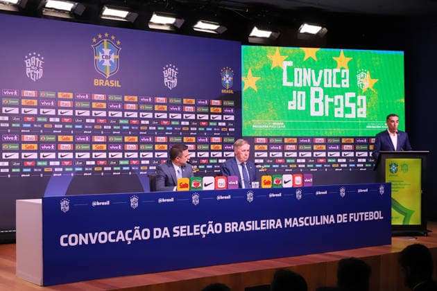 Brazilian national team, Nationalteam squad announcement for friendlies against France and Croatia. Director of National Teams of the Brazilian Football Confederation - CBF, and Carlo Ancelotti, Coach of the Men s National Football Team, during the announcement of the squad for the friendlies against France and Croatia, at the headquarters of the Brazilian Football Confederation - CBF, in Barra da Tijuca, west of the city, this Monday, 16 RIO DE JANEIRO Barra da Tijuca RIO DE JANEIRO BRAZIL Copyright: xCHARLESxSHOLLx