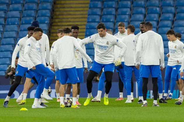 Manchester City press conference, PK, Pressekonferenz UEFA Champions League 2025 26 Round of 16, Matchday -1 Real Madrid players during a training session before the UEFA Champions League 2025 26 Round of 16, 1st leg against Manchester City at the City of Manchester Stadium in Manchester, United Kingdom, on March 16, 2026. Manchester Manchester  Copyright: xMIxNewsx originalFilename:fletcher-manchest260316_npvqJ.jpg