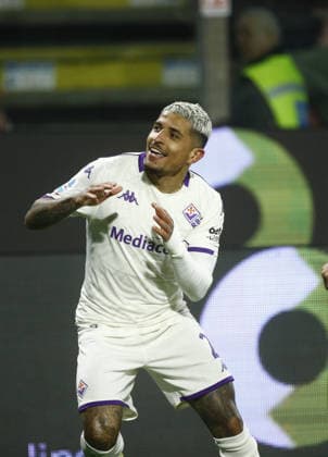 Fiorentina Domilson Cordeiro dos Santos Dodo esultanza goal 0 -3 during the Serie A soccer match between Cremonese and Fiorentina. at the Giovanni Zini in Cremona, north west Italy - Lunedi , 16 Marzo 2026. - Soccer .  Copyright: xAlbertoxMariani LaPressex