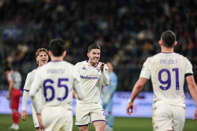 US Cremonese v ACF Fiorentina - Serie A Roberto Piccoli of ACF Fiorentina celebrates after scoring a goal during the Serie A football match between US Cremonese and ACF Fiorentina at Giovanni Zini Stadium in Cremona, Italy, on March 16, 2026. Cremona Italy  Copyright: xEmanuelexComincinix originalFilename:comincini-uscremon260316_nprbS.jpg