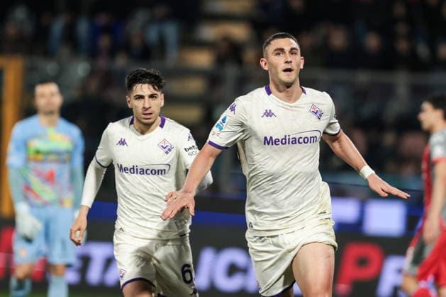 US Cremonese v ACF Fiorentina - Serie A Roberto Piccoli of ACF Fiorentina celebrates after scoring a goal during the Serie A football match between US Cremonese and ACF Fiorentina at Giovanni Zini Stadium in Cremona, Italy, on March 16, 2026. Cremona Italy  Copyright: xEmanuelexComincinix originalFilename:comincini-uscremon260316_npFro.jpg