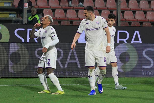 March 16, 2026, Cremona: ACF Fiorentina s DodÃ² celebrates after scoring during the italian soccer,Serie A match between US Cremonese vs ACF Fiorentina on March 16, 2026 at the Giovanni Zini stadium in Cremona, Italy. ANSA . Serie A: Cremonese Vs Fiorentina  - ZUMAa110 20260316_zaf_a110_042 Copyright: xDavidexCasentinix
