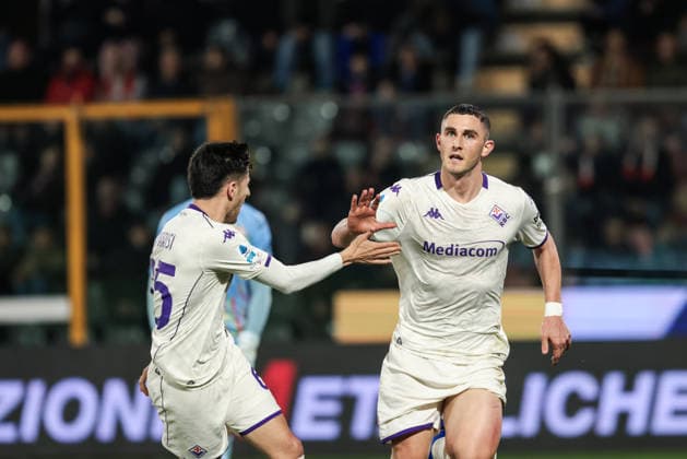 US Cremonese v ACF Fiorentina - Serie A Roberto Piccoli of ACF Fiorentina celebrates after scoring a goal during the Serie A football match between US Cremonese and ACF Fiorentina at Giovanni Zini Stadium in Cremona, Italy, on March 16, 2026. Cremona Italy  Copyright: xEmanuelexComincinix originalFilename:comincini-uscremon260316_npHnC.jpg