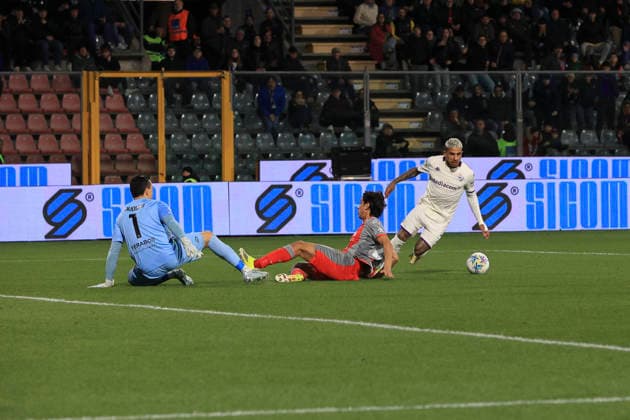 March 16, 2026, Cremona: ACF Fiorentina s DodÃ² scores a goal during the italian soccer,Serie A match between US Cremonese vs ACF Fiorentina on March 16, 2026 at the Giovanni Zini stadium in Cremona, Italy. ANSA . Serie A: Cremonese Vs Fiorentina  - ZUMAa110 20260316_zaf_a110_051 Copyright: xDavidexCasentinix