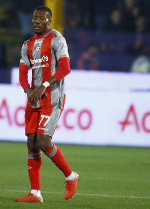 Cremonese David Okereke esultanza goal 1-3 during the Serie A soccer match between Cremonese and Fiorentina. at the Giovanni Zini in Cremona, north west Italy - Lunedi , 16 Marzo 2026. - Soccer .  Copyright: xAlbertoxMariani LaPressex